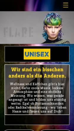 Vorschau der mobilen Webseite www.unisex-friseure.de, Unisex Deutschland GmbH