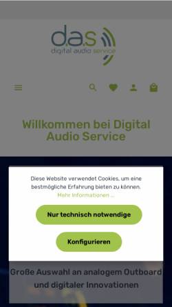 Vorschau der mobilen Webseite digitalaudioservice.de, Digital Audio Service GmbH