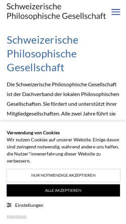 Vorschau der mobilen Webseite sagw.ch, Schweizerische Philosophische Gesellschaft