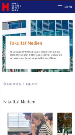 Vorschau der mobilen Webseite mi.hs-offenburg.de, Fachbereich Medien und Informationswesen