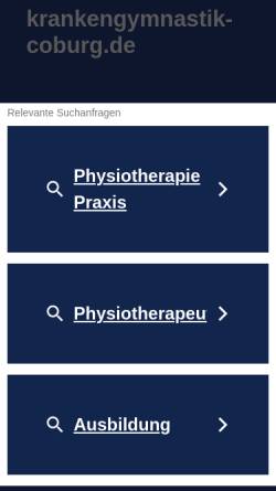 Vorschau der mobilen Webseite www.krankengymnastik-coburg.de, Praxis für Krankengymnastik Christine Büttner