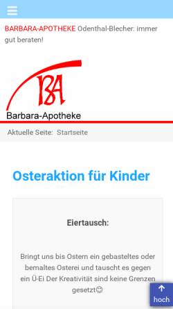 Vorschau der mobilen Webseite www.barbara-apotheke.com, Barbara-Apotheke