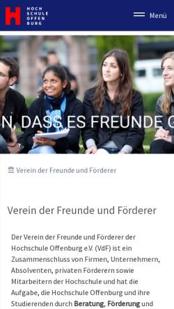 Vorschau der mobilen Webseite foerderverein.hs-offenburg.de, Verein der Freunde und Förderer der Hochschule Offenburg e.V.
