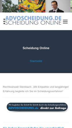 Vorschau der mobilen Webseite www.advoscheidung.de, Steinbach, Bernd - Advoscheidung - Scheidung Online
