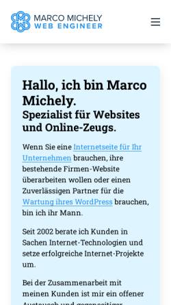 Vorschau der mobilen Webseite www.marco-michely.de, Michely, Marco