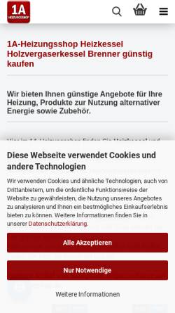 Vorschau der mobilen Webseite www.herstellershop.de, 1A-Heizungsshop