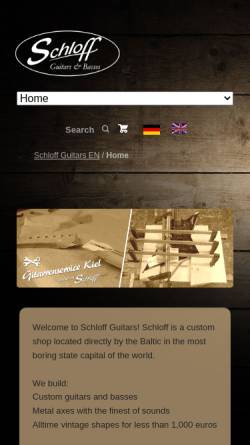 Vorschau der mobilen Webseite www.schloffguitars.de, Schloff Guitars & Basses