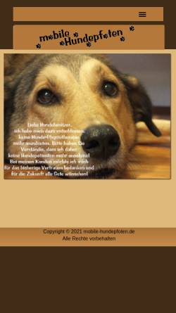 Vorschau der mobilen Webseite mobile-hundepfoten.de, Mobile Hundepfoten
