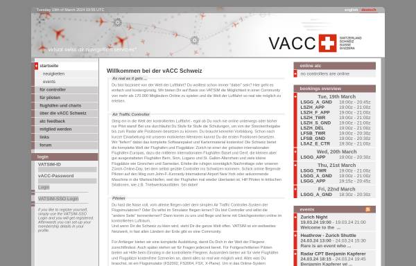 Vorschau von www.vacc.ch, vACC Schweiz - VATSIM