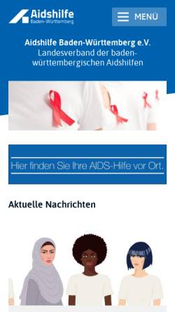 Vorschau der mobilen Webseite aidshilfe-bw.de, Aids-Hilfe Baden-Württemberg e.V.