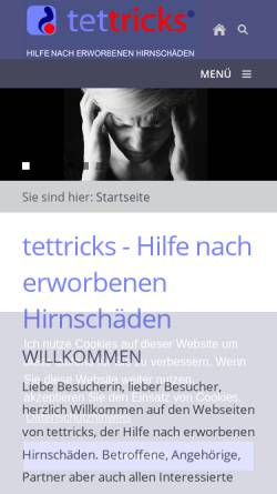 Vorschau der mobilen Webseite tettricks.de, Hilfe nach erworbenen Hirnschädigungen