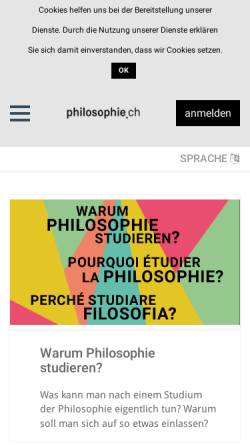 Vorschau der mobilen Webseite www.philosophie.ch, PhilSwiss