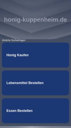 Vorschau der mobilen Webseite www.honig-kuppenheim.de, Honig aus eigener Imkerei