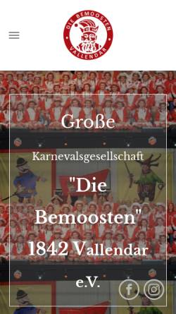 Vorschau der mobilen Webseite www.bemoosten.de, Karnevalsgesellschaft Die Bemoosten