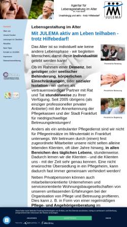 Vorschau der mobilen Webseite www.julema.de, Julema - Agentur für Lebensgestaltung im Alter
