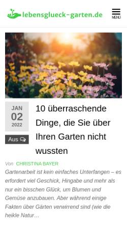 Vorschau der mobilen Webseite lebensglueck-garten.de, Lebensglück Garten
