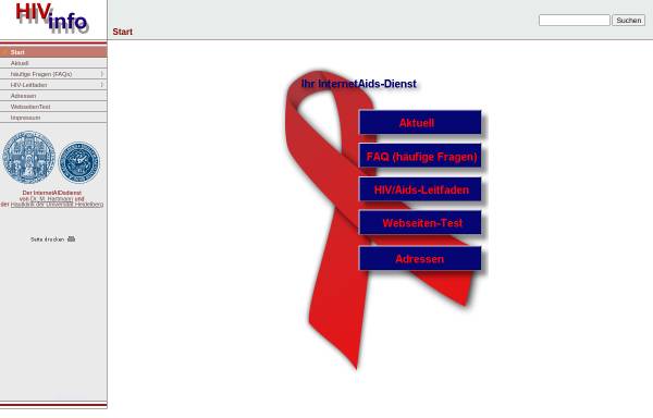 Vorschau von www.hivinfo.de, Inter AID HIV der Hautklinik Heidelberg