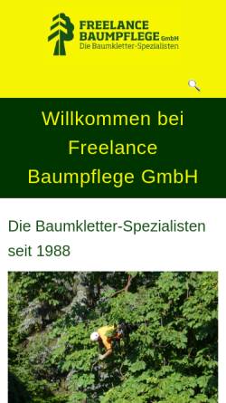 Vorschau der mobilen Webseite www.freelance-baumpflege.de, Freelance Baumpflege GmbH