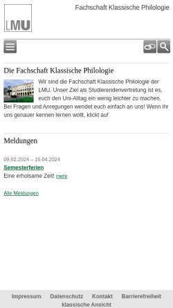 Vorschau der mobilen Webseite www.fachschaft.klassphil.uni-muenchen.de, Fachschaft Klassische Philologie an der Universität München