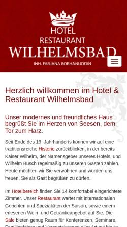 Vorschau der mobilen Webseite www.hotel-wilhelmsbad.de, Hotel Restaurant Wilhelmsbad