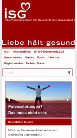 Vorschau der mobilen Webseite www.isg-info.de, ISG e.V.
