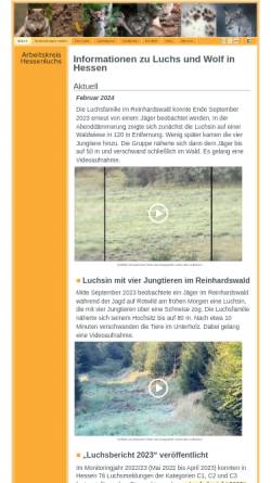 Vorschau der mobilen Webseite www.luchs-in-hessen.de, Arbeitskreis Hessenluchs