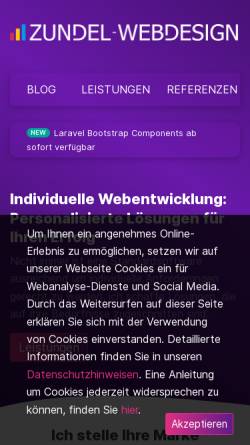 Vorschau der mobilen Webseite www.zundel-webdesign.de, Zundel Webdesign