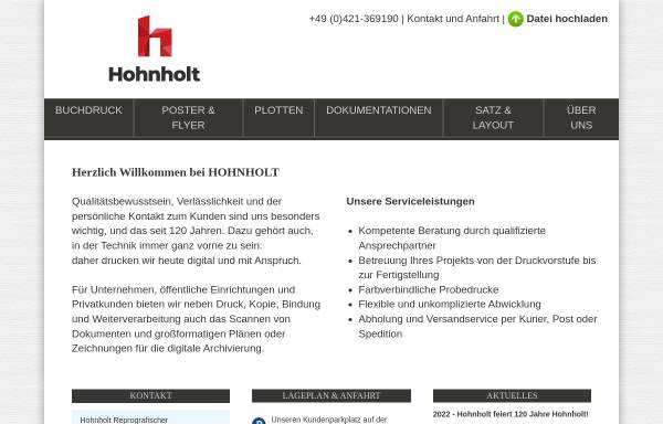 Vorschau von www.hohnholt.com, Hohnholt Reprografischer Betrieb GmbH
