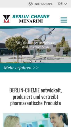 Vorschau der mobilen Webseite www.berlin-chemie.de, Berlin-Chemie AG