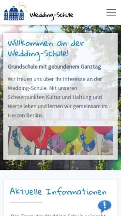 Vorschau der mobilen Webseite www.wedding-schule.de, Grundschule in Berlin - Berliner Grundschulen