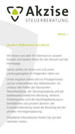 Vorschau der mobilen Webseite www.akzise.eu, Akzise Steuerberatungsgesellschaft mbH