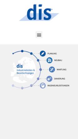 Vorschau der mobilen Webseite www.dis-boeden.de, Deutsche Industrieboden Service GmbH
