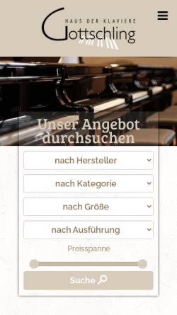 Vorschau der mobilen Webseite www.gottschling-klaviere.de, Gottschling - Haus der Klaviere GmbH