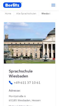 Vorschau der mobilen Webseite www.berlitz.de, International Language School