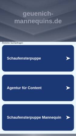 Vorschau der mobilen Webseite www.geuenich-mannequins.de, Heinz + Wolfgang Geuenich GbR