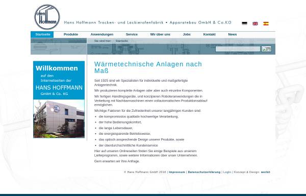 Vorschau von www.ofen-hoffmann.de, Hans Hoffmann Trocken- und Lackierofenfabrik Apparatebau GmbH & Co.