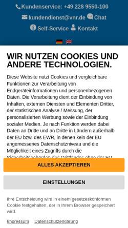 Vorschau der mobilen Webseite www.vnrag.de, VNR.de EXistenzgründung - VNR Verlag für die Deutsche Wirtschaft AG