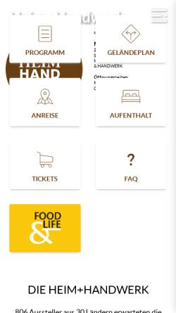 Vorschau der mobilen Webseite www.heim-handwerk.de, Heim + Handwerk