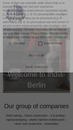 Vorschau der mobilen Webseite www.india-berlin.com, INDIA-DREUSICKE Berlin