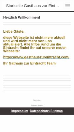 Vorschau der mobilen Webseite www.gasthaus-eintracht.de, Gasthaus Zur Eintracht
