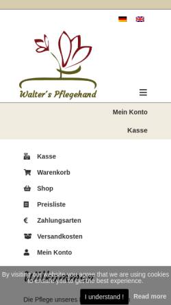 Vorschau der mobilen Webseite www.pflegehand.de, Walter's Pflegehand, Inh. Mario Walter
