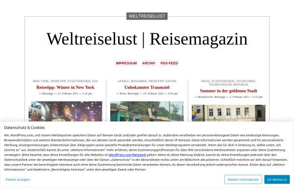 Vorschau von weltreiselustblog.wordpress.com, (Welt)reiselust