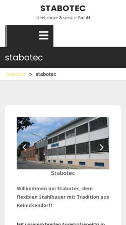 Vorschau der mobilen Webseite www.stabotec.de, Stabotec GmbH