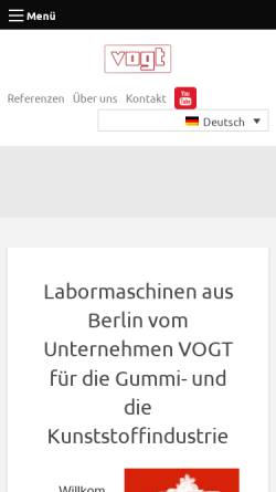 Vorschau der mobilen Webseite www.vogt-labormaschinen.de, Vogt Maschinenbau GmbH