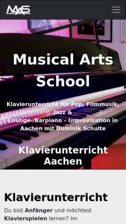 Vorschau der mobilen Webseite www.musical-arts-school.com, Musical Arts School - Dominik Schulte