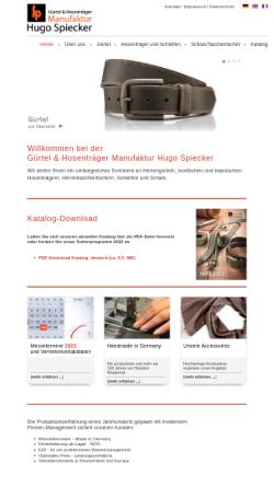 Vorschau der mobilen Webseite www.hugo-spiecker.de, Hugo Spiecker GmbH + Co. KG Hosenträger- und Gürtelfabrik
