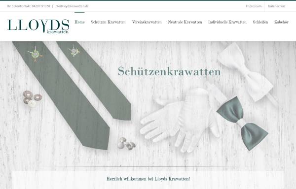 Vorschau von www.schuetzenkrawatten.de, Lloyds Krawatten. Hans Günter Mücke e.K.