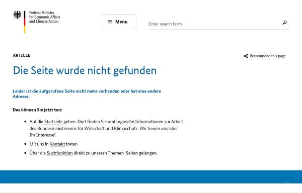 Vorschau von www.bmwi.de, BMWi Branchenfokus - Bundesministerium für Wirtschaft und Technologie