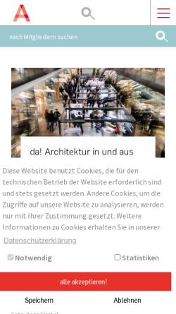 Vorschau der mobilen Webseite www.ak-berlin.de, Architektenkammer Berlin