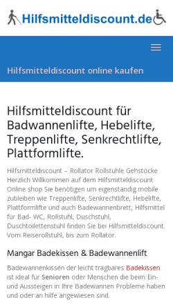 Vorschau der mobilen Webseite hilfsmitteldiscount.de, Hilfsmitteldiscount & Neue Medien UG, Özkan Ün